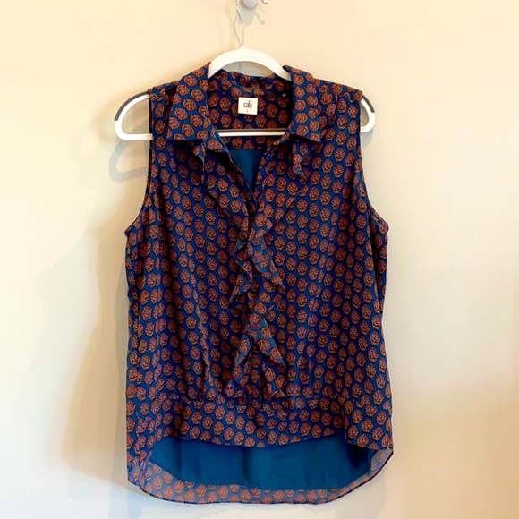 CAbi Tops - CAbi sleeveless blouse with ruffle detail